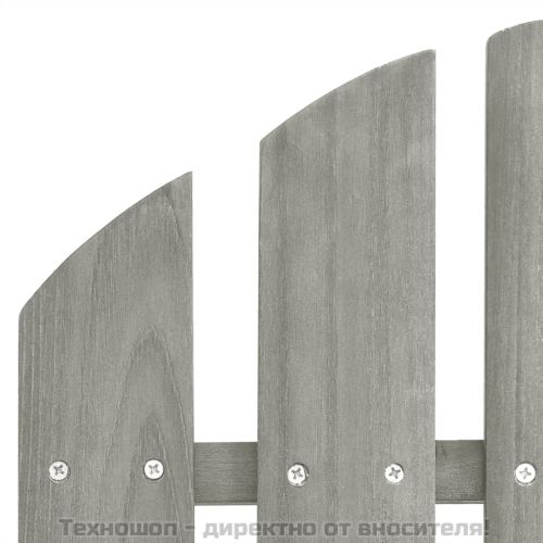 Градински стол с табуретка, дърво, сив