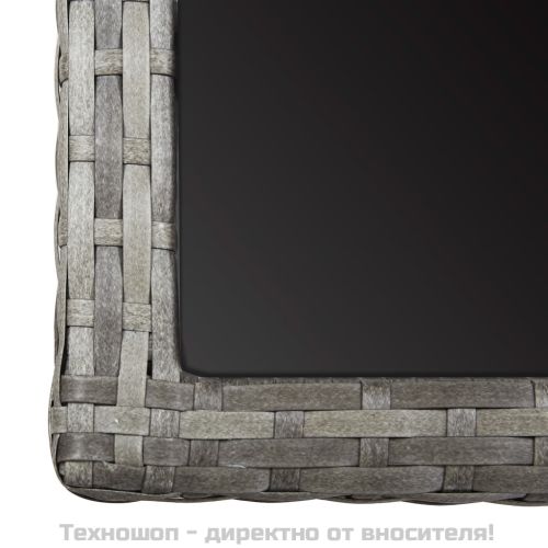 Градинска маса, антрацит, 110x53x72 cм, полиратан, стъкло