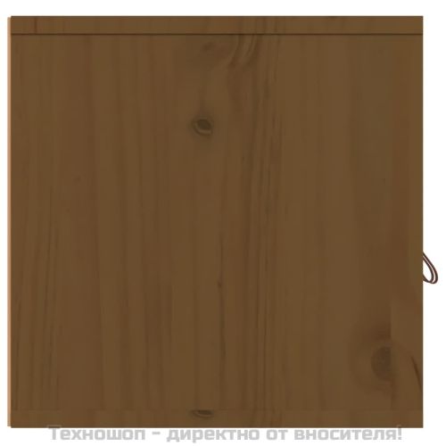 Стенен шкаф, меденокафяв, 80x30x30 см, борово дърво масив