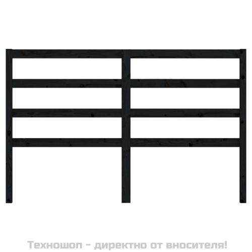 Горна табла за легло, черна, 166x4x100 см, бор масив