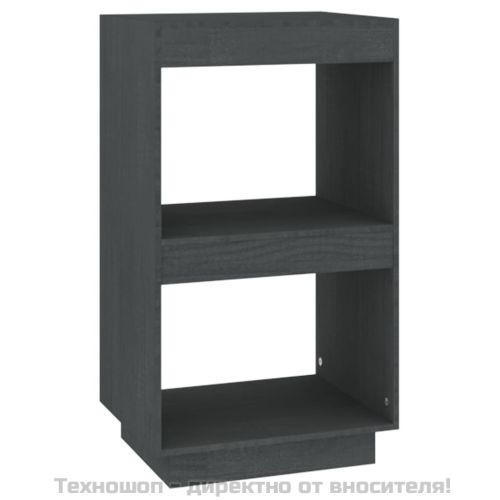 Библиотека, сива, 40x35x71 см, борово дърво масив