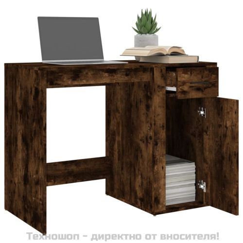 Бюро, опушен дъб, 100x49x75 см, инженерно дърво