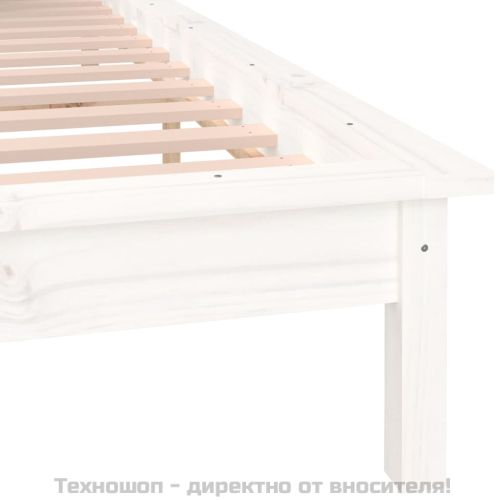 LED рамка за легло бяло 135x190 см Double масивно дърво
