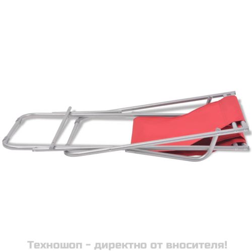 Накланящи се къмпинг столове, 2 бр, стомана, червени