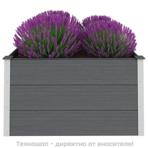 Градинска повдигната леха, WPC, 100x100x54 см, сива