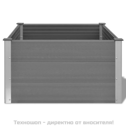 Градинска повдигната леха, WPC, 100x100x54 см, сива