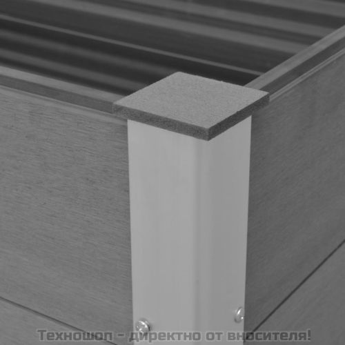Градинска повдигната леха, WPC, 100x100x54 см, сива
