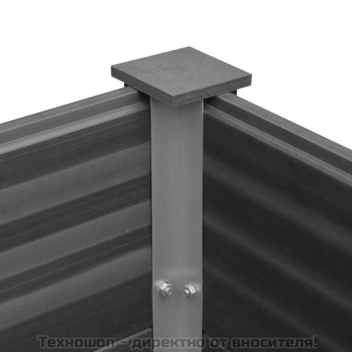 Градинска повдигната леха, WPC, 100x100x54 см, сива