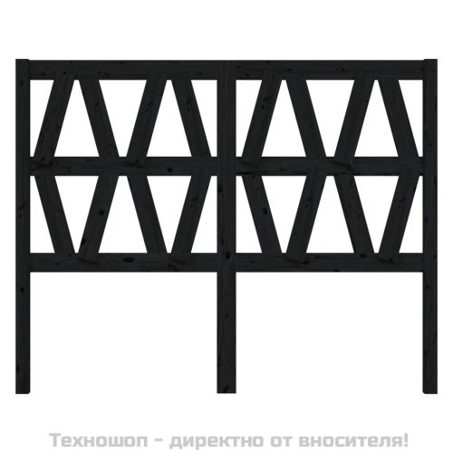 Горна табла за легло, черна, 146x4x100 см, бор масив