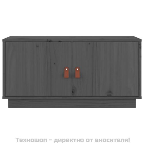 ТВ шкаф, сив, 80x34x40 см, бор масив