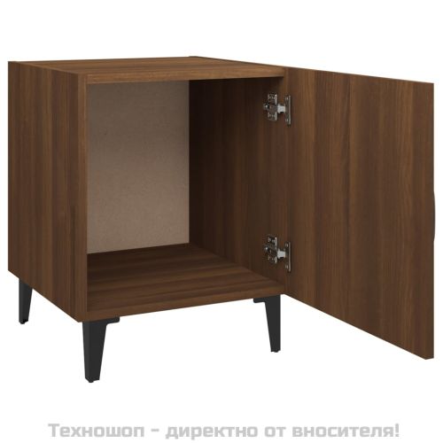 Нощни шкафчета, 2 бр, Кафяв дъб, инженерно дърво