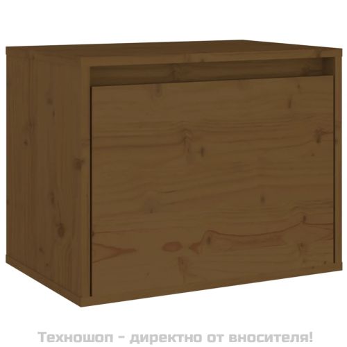 Стенен шкаф, меденокафяв, 45x30x35 см, бор масив