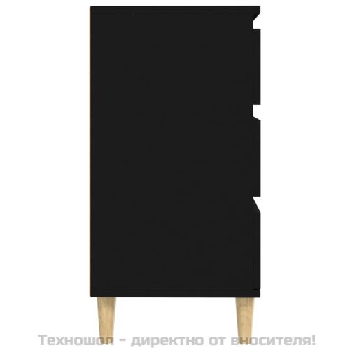 Сайдборд, черен, 60x35x70 см, инженерно дърво