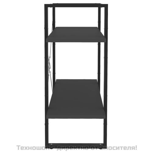 2-етажна библиотека, сива, 80x30x70 см, инженерно дърво