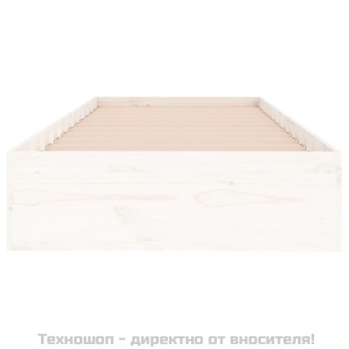 Рамка за легло бяла масивно дърво 75x190 см Small Single