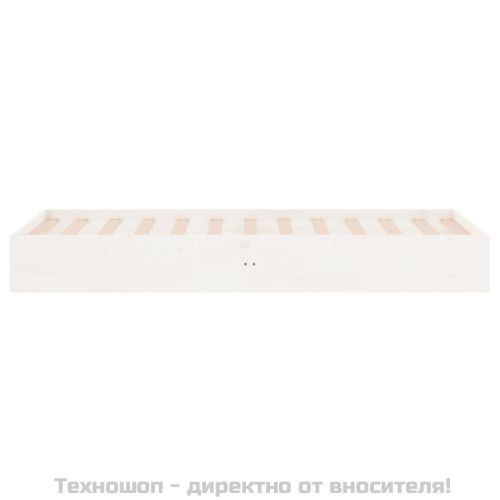 Рамка за легло бяла масивно дърво 75x190 см Small Single