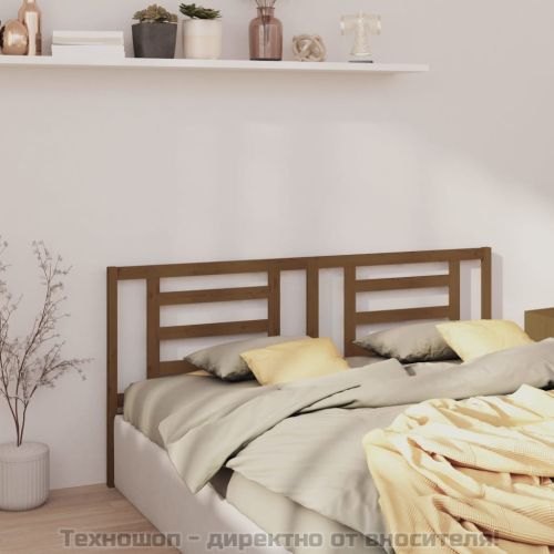 Горна табла за легло, меденокафява, 206x4x100 см, бор масив