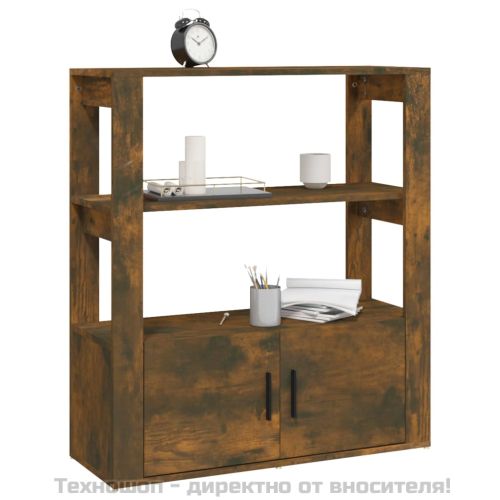 Сайдборд, опушен дъб, 80x30x90 см, инженерно дърво