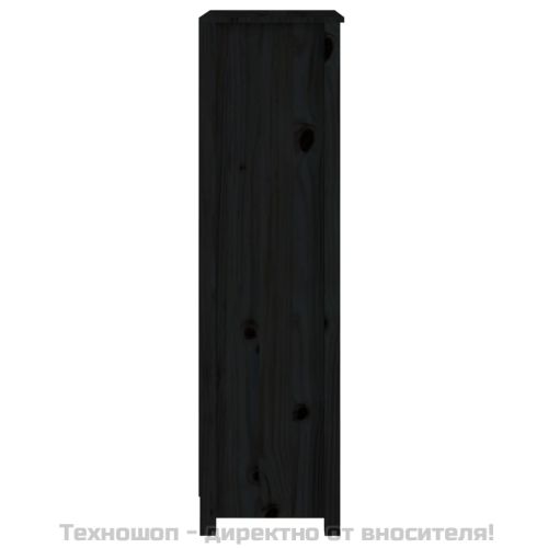 Библиотека, черна, 50x35x125,5 см, бор масив