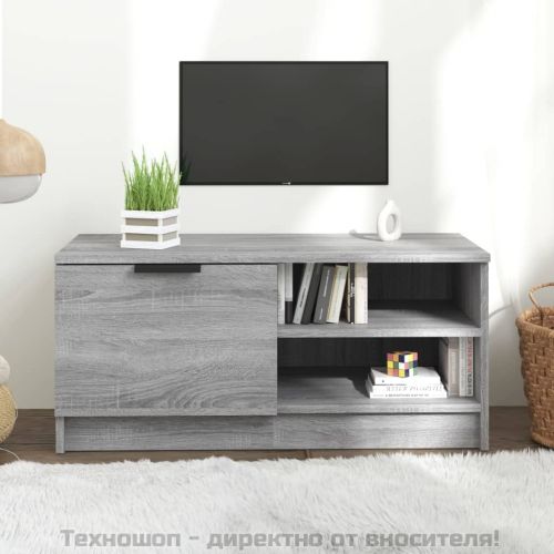 ТВ шкаф, сив сонома, 80x35x36,5 см, инженерно дърво