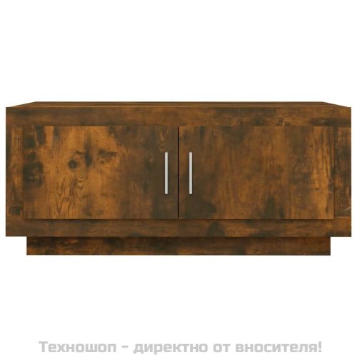 Кафе маса, опушен дъб, 102x50x45 см, инженерно дърво