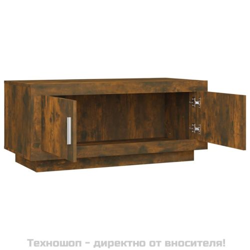 Кафе маса, опушен дъб, 102x50x45 см, инженерно дърво