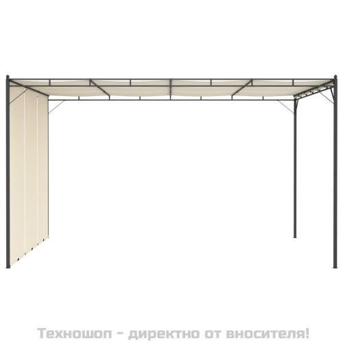 Градинска шатра със странична завеса 4x3x2,25 м кремава