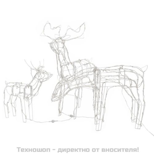 Коледна украса, 3 светещи елена, 229 LED лампи