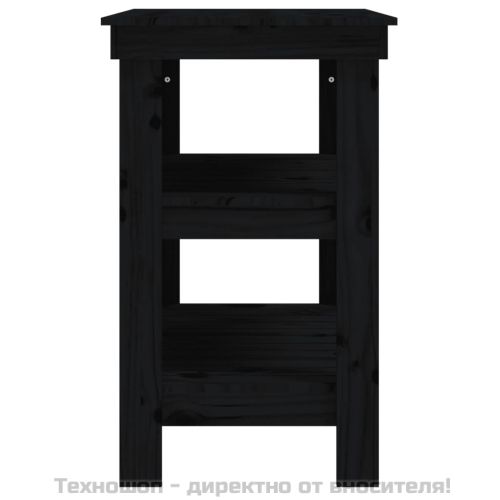 Работна маса, черна, 78,5x50x80 см, борово дърво масив