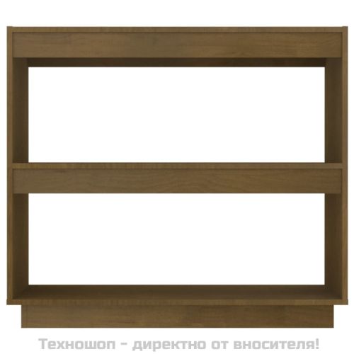 Библиотека, меденокафява, 80x35x71 см, бор масив