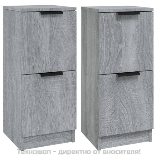 Сайдборди, 2 бр, сив сонома, 30x30x70 см, инженерно дърво