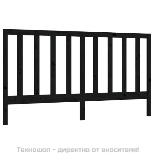 Горна табла за легло, черна, 206x4x100 см, бор масив