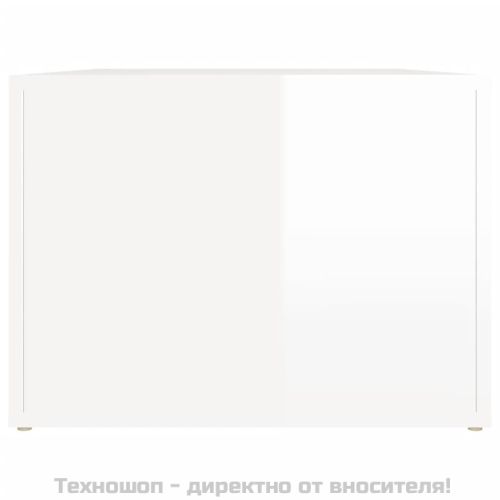 Кафе маса, бял гланц, 80x50x36 см, инженерно дърво