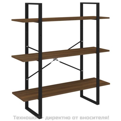 Библиотека, кафяв дъб, 100x30x105 см, инженерно дърво