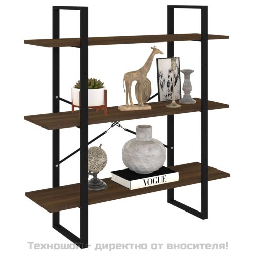 Библиотека, кафяв дъб, 100x30x105 см, инженерно дърво