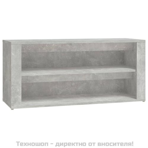 Етажерка за обувки, бетонно сива, 100x35x45 см, инженерно дърво