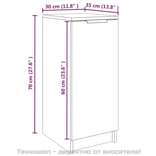 Шкаф за обувки, сив сонома, 30x35x70 см, инженерно дърво