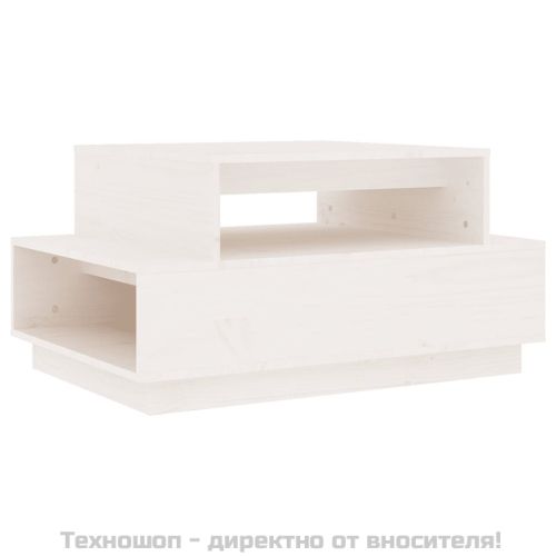 Кафе маса, бяла, 80x55x40,5 см, бор масив