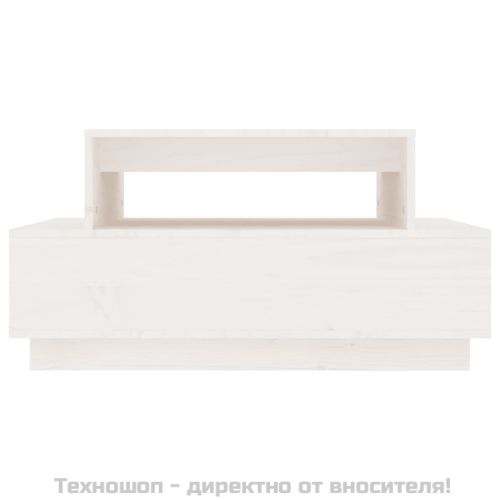 Кафе маса, бяла, 80x55x40,5 см, бор масив