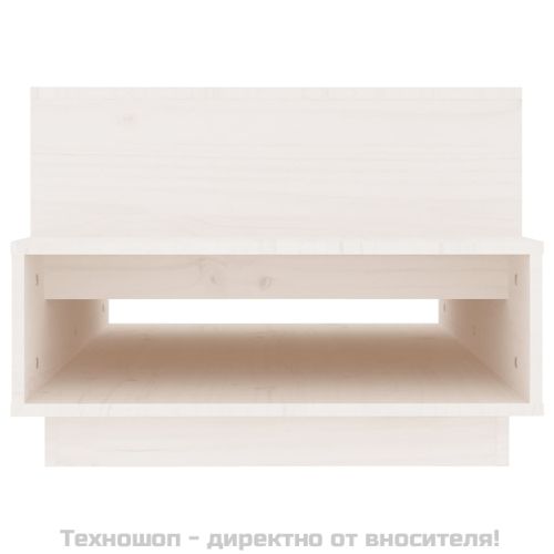 Кафе маса, бяла, 80x55x40,5 см, бор масив