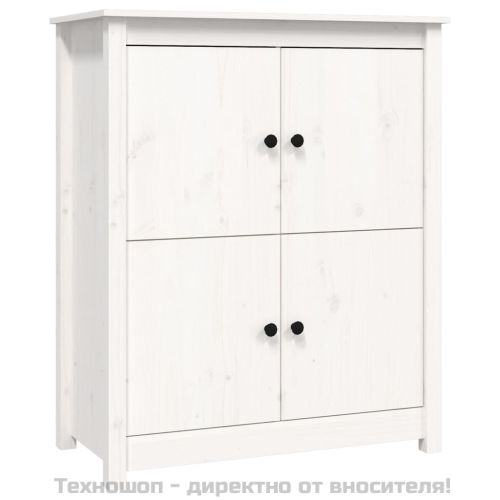 Сайдборд, бял, 83x41,5x100 см, бор масив