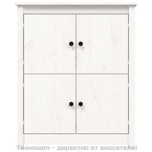 Сайдборд, бял, 83x41,5x100 см, бор масив
