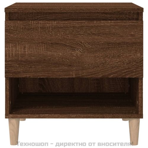 Нощна масичка, кафяв дъб, 50x46x50 см, инженерно дърво