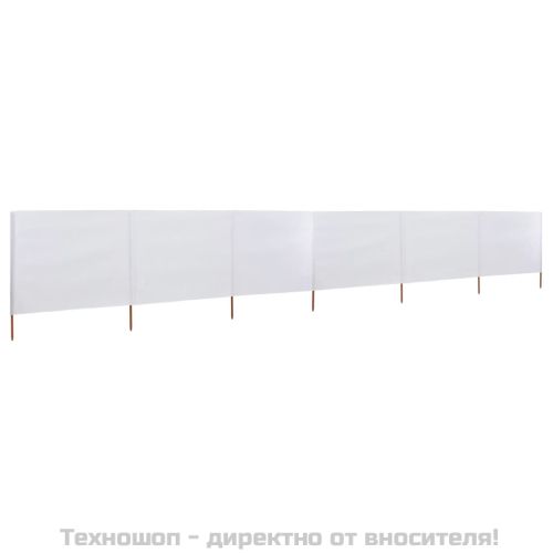 Параван против вятър от 6 панела текстил 800x120 см пясъчнобял