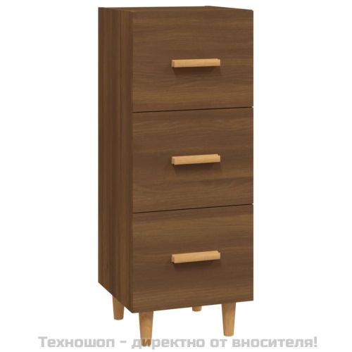 Сайдборд, кафяв дъб, 34,5x34x90 см, инженерно дърво