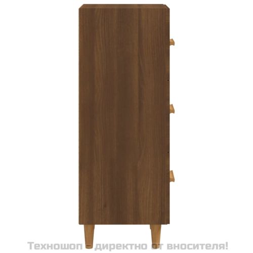 Сайдборд, кафяв дъб, 34,5x34x90 см, инженерно дърво