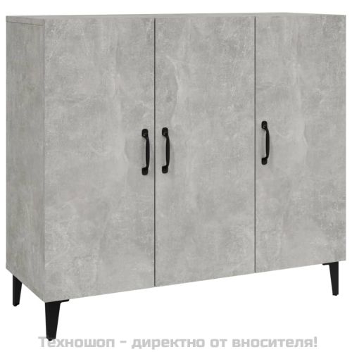 Сайдборд, бетонно сив, 90x34x80 см, инженерно дърво