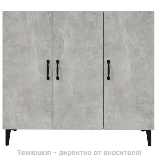 Сайдборд, бетонно сив, 90x34x80 см, инженерно дърво