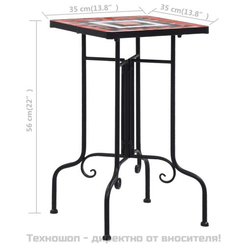 Мозаечна странична маса, теракота и бяло, керамика