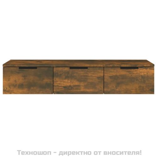 Стенен шкаф, опушен дъб, 102x30x20 см, инженерно дърво